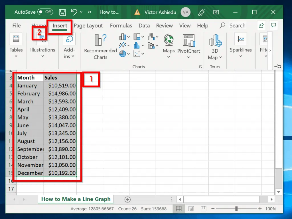 how to make text go down a line in excel