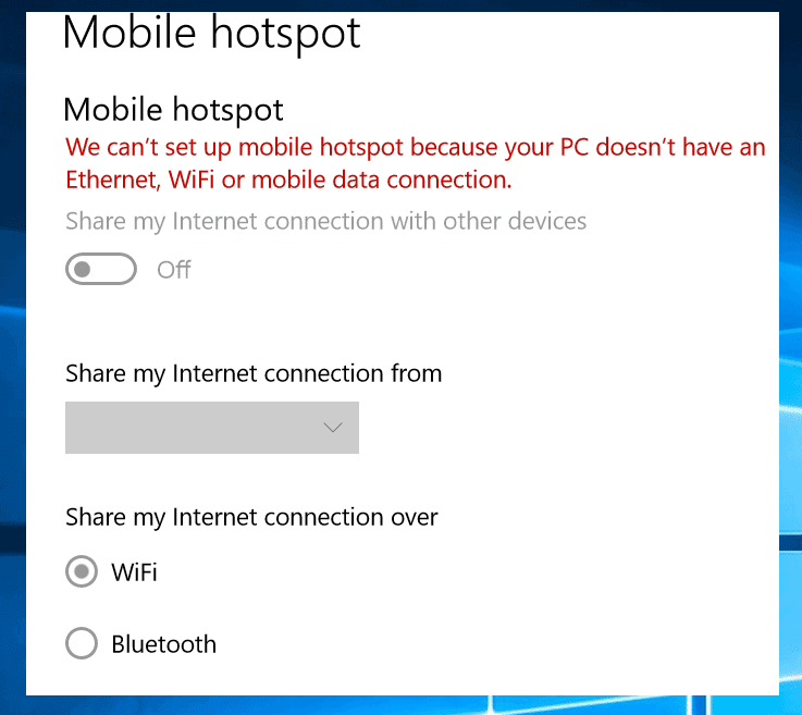 How to Fix Mobile Hotspot Greyed Out on Windows 10