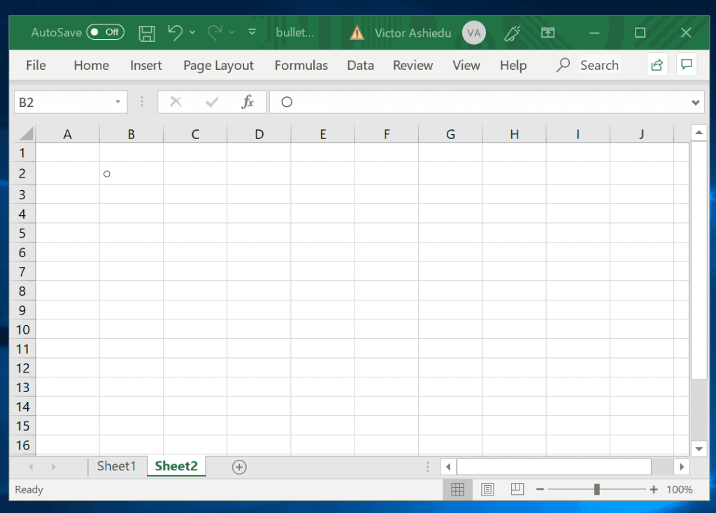 Insert Bullet Points in Excel Using Keyboard shortcuts