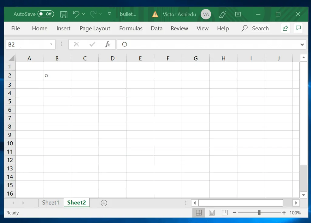 Insert Bullet Points in Excel Using Keyboard shortcuts 