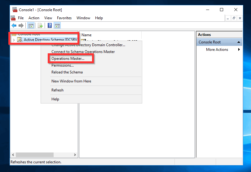 How to Transfer Schema Master Using MMC - open Operation Master