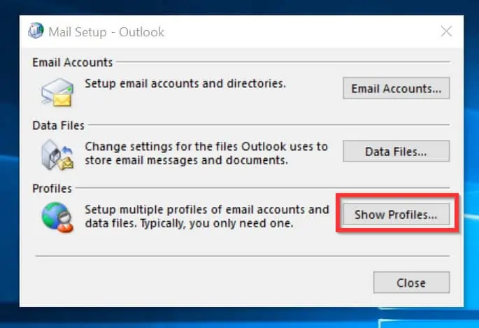 Cannot Start Microsoft Outlook - create new outlook profile