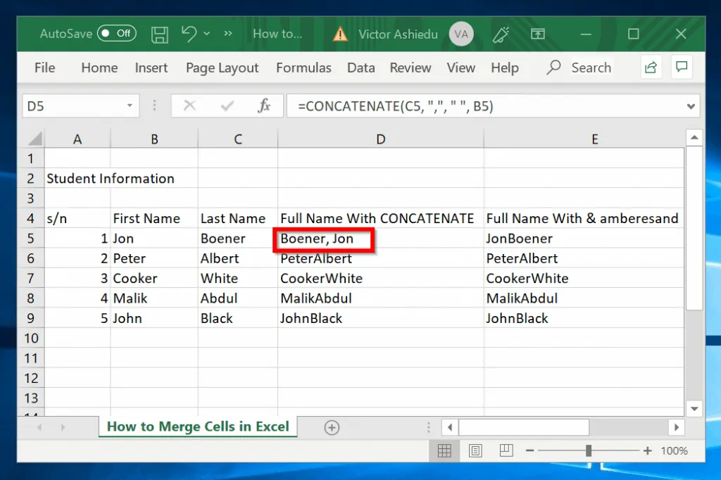 How to Merge Cells in Excel in 2 Easy Ways | Itechguides