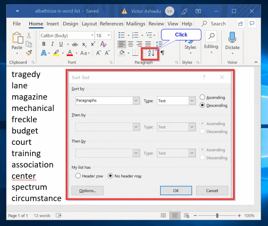 How to Alphabetize a List in Microsoft Word
