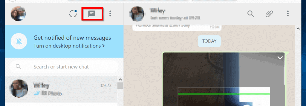 How to Start a New Chat on WhatsApp Web - click New chat icon