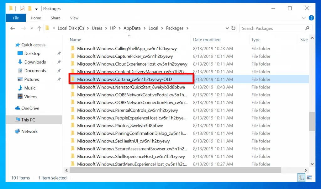 windows 10 search - Delete Cortana Data from AppData