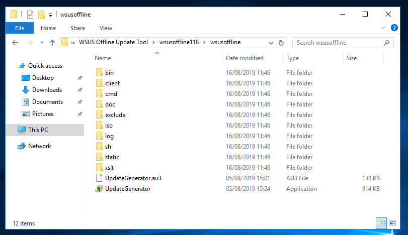 WSUS-Offline-Update-tool-unzipped-folder