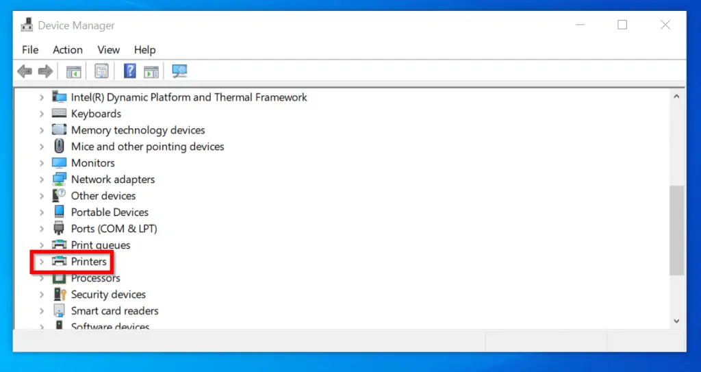 printer offline - update printer driver