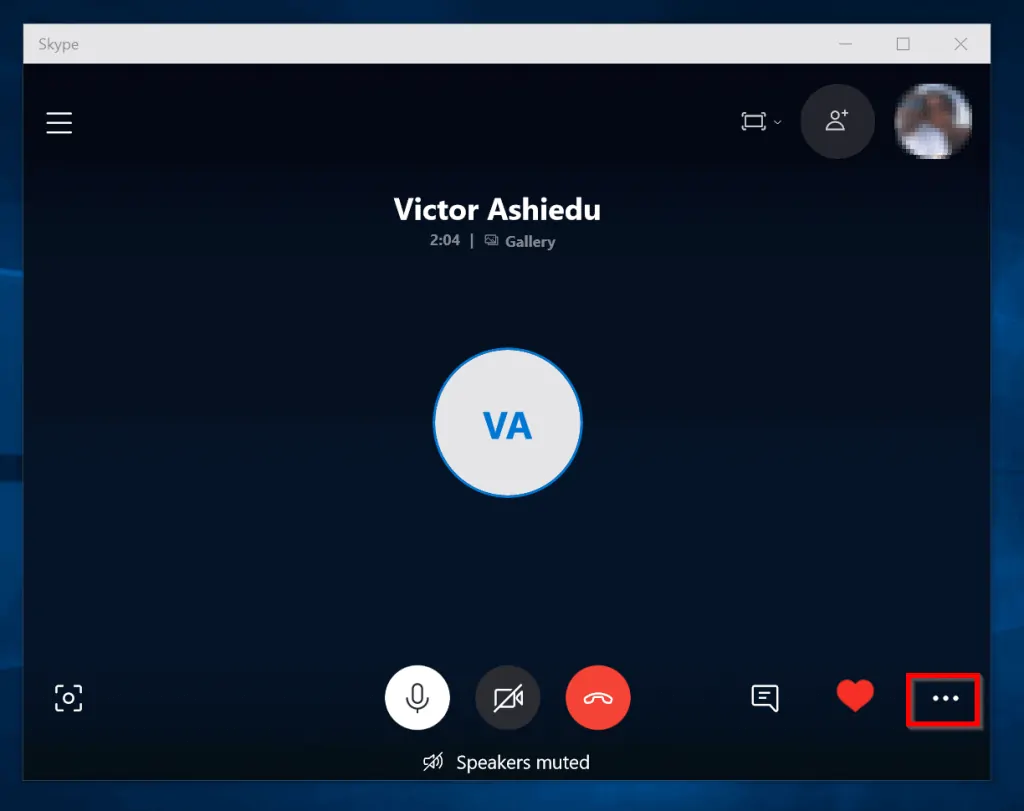 how to share screen on skype - reduced screen