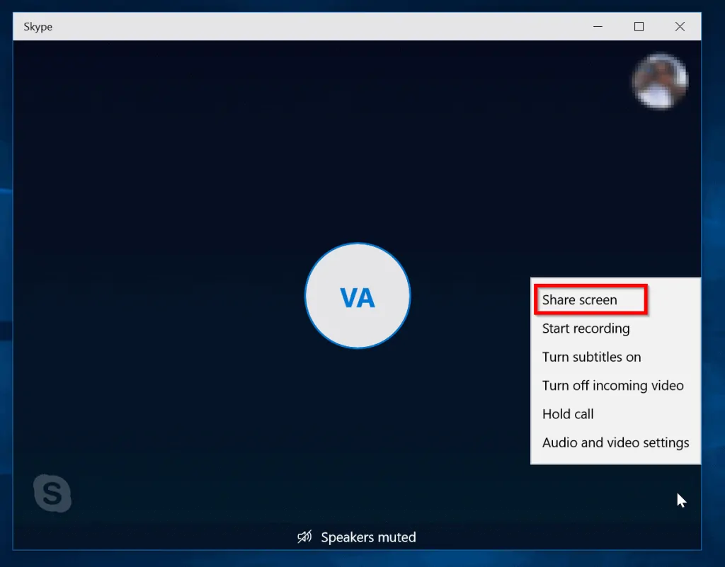 How to Share Screen on Skype on Desktop - smaller screen