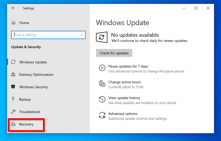 roll back windows 10 update