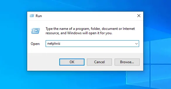 remove login password windows 10 - open netplwiz 