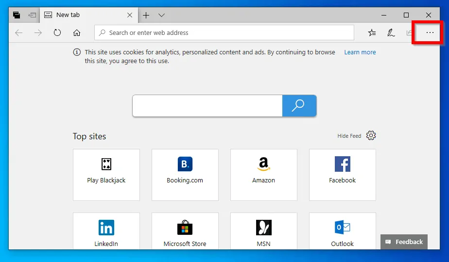 to set homepage in Edge - Open Microsoft Edge. Then click 3 dots on the top right of the page.