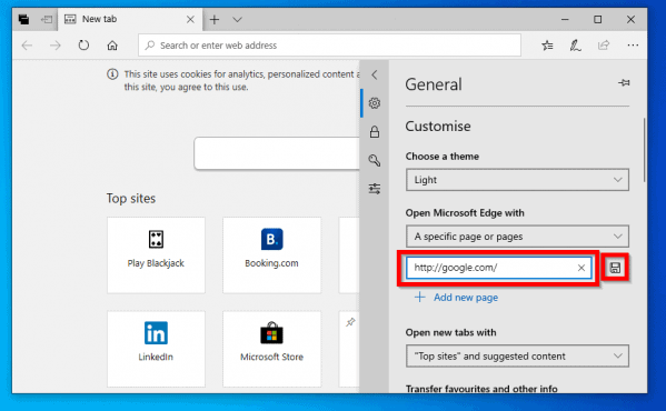 Set Homepage in Edge (Microsoft Edge) From Settings or Group Policy