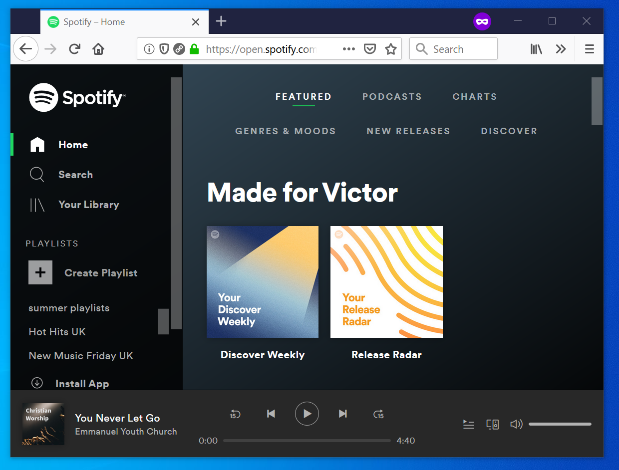 spotify online login