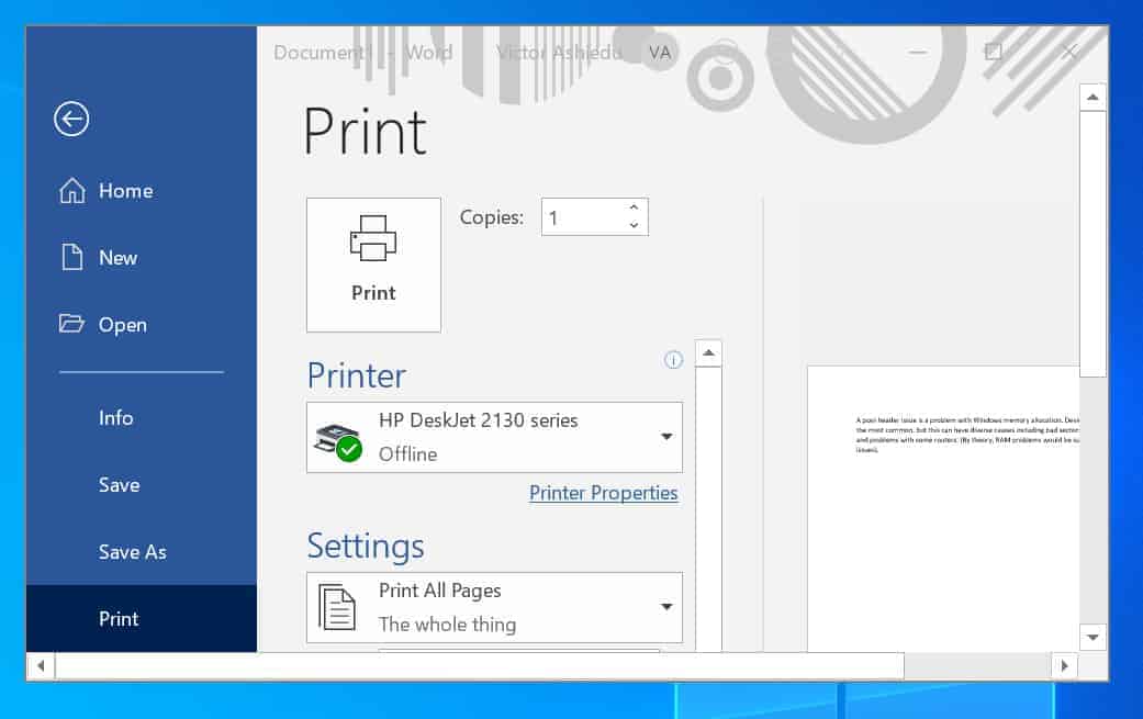 Printer offline how to restore printer online when status is offline
