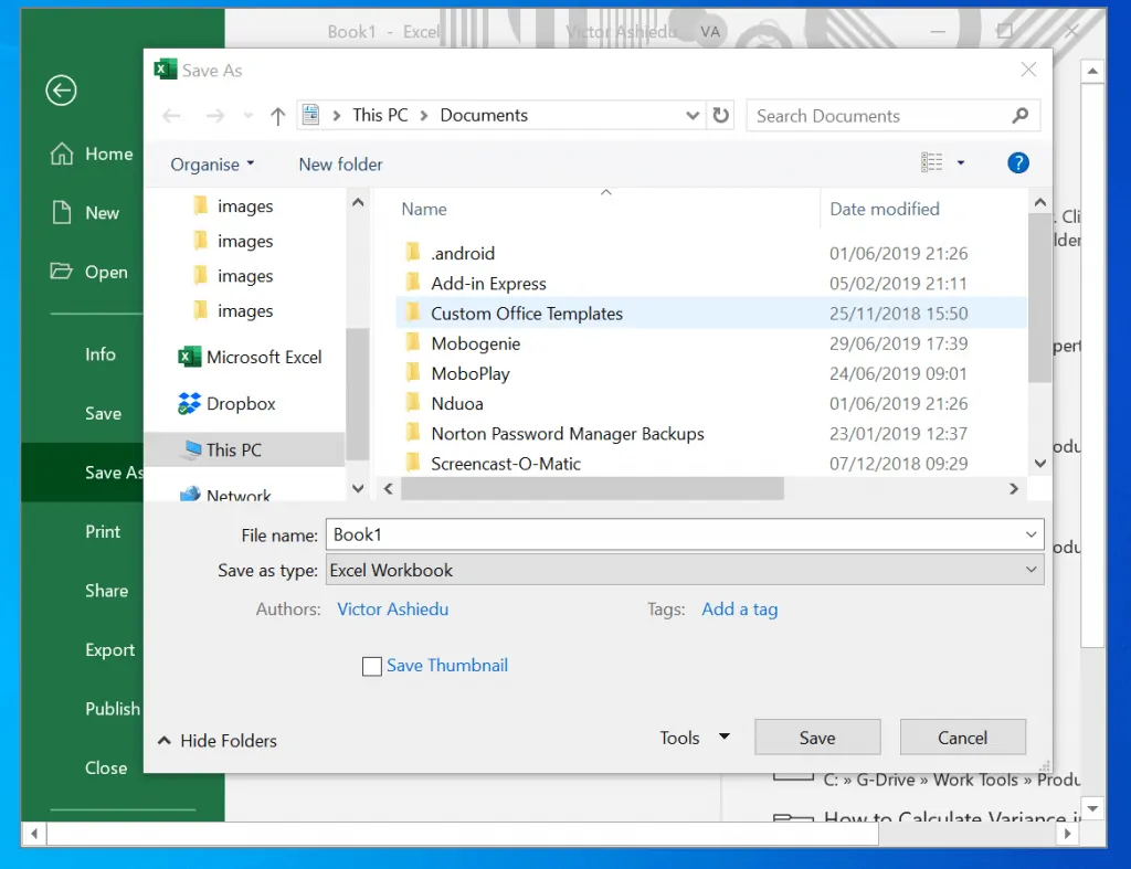 Steps to "Excel Document Not Saved" error