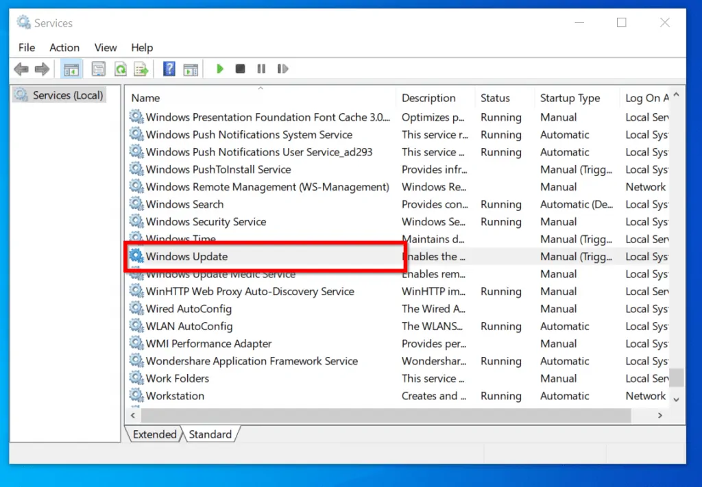 Options to fix "Windows Update Cannot Currently Check for Updates" Error - Check Windows Update Service