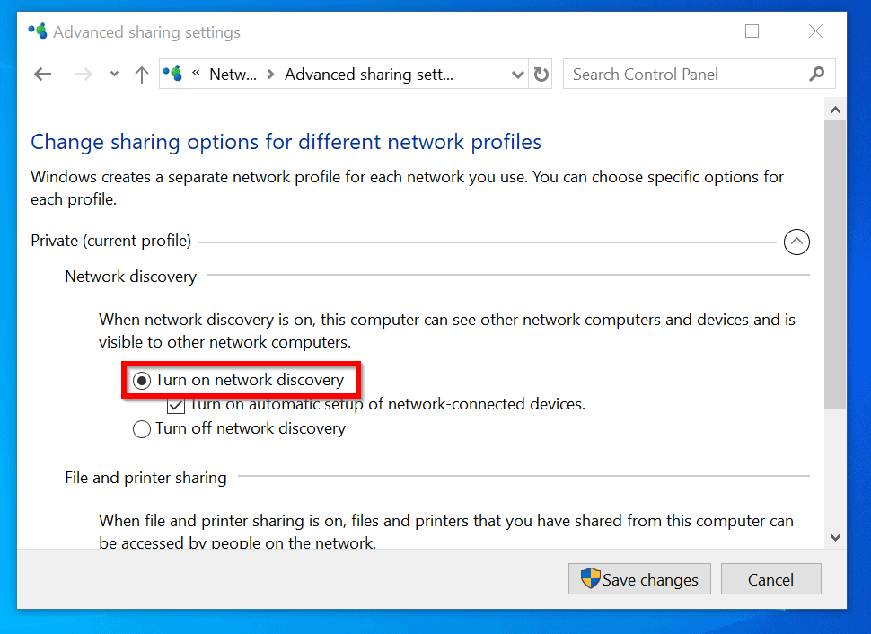 Windows 10 Network Discovery Keeps Turning Off