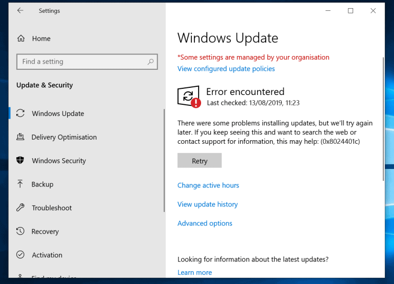 Windows 10 Update Error 0x8024401c Error [Fixed]