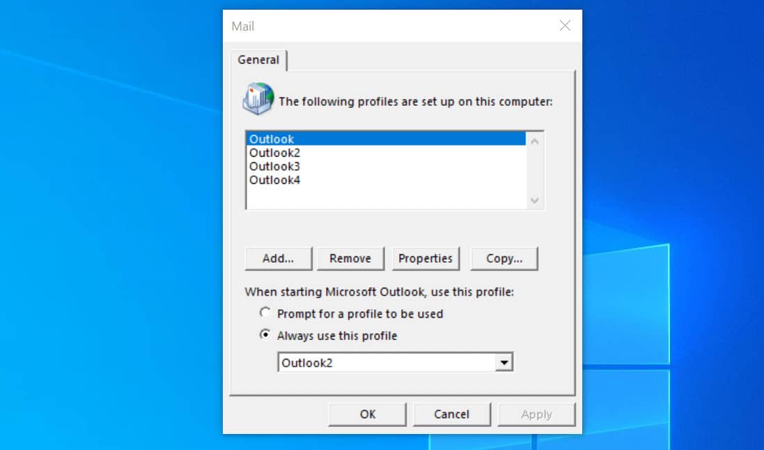 How to create a new outlook profile 3 methods itechguides