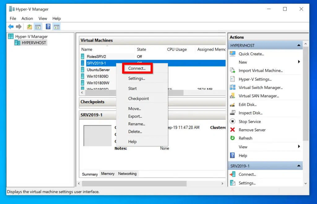 Install Windows Server 2019 on Hyper-V