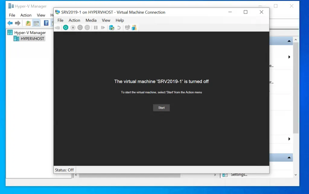 Install Windows Server 2019 on Hyper-V