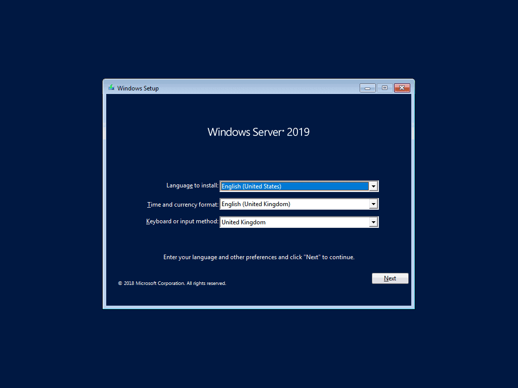 Install Windows Server 2019 on Hyper-V