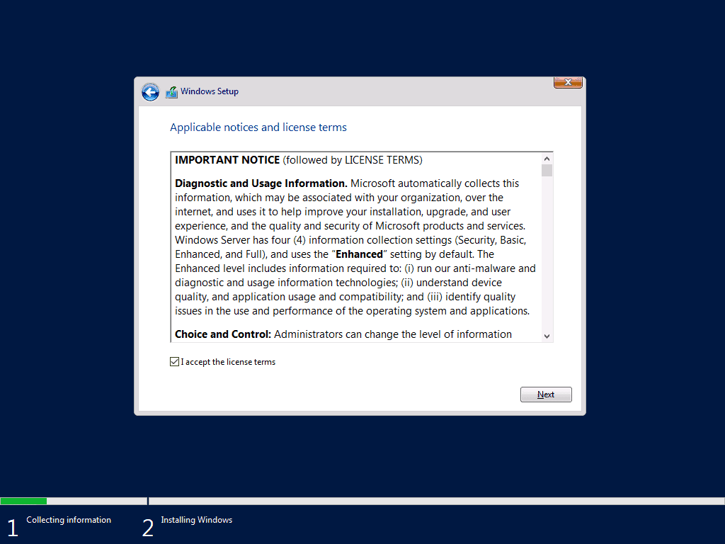 Install Windows Server 2019 from USB