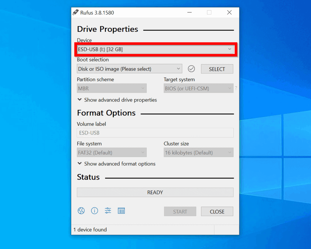 Burn ISO to USB (Server 2019 ISO)