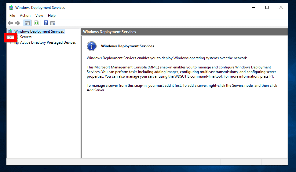 Configure Windows Deployment Services in Server 2019