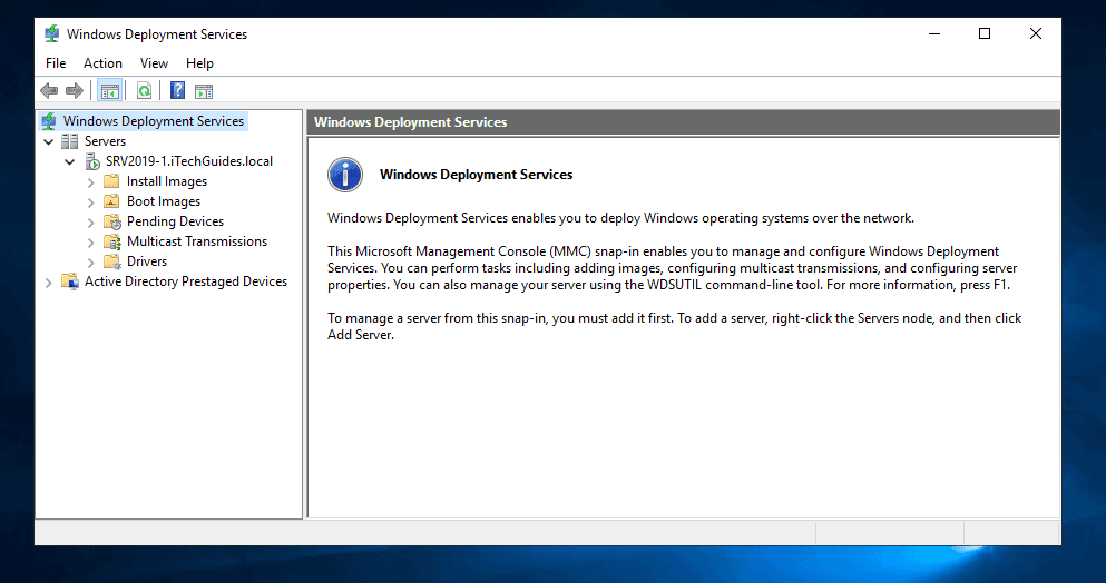 Add Install and Boot Images to Windows Deployment Services in Server 2019