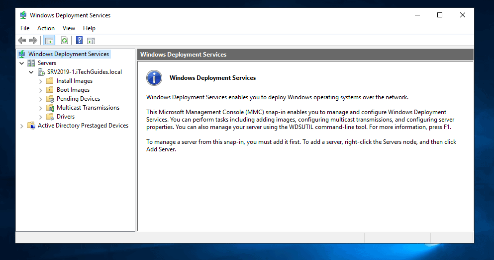 Add Install and Boot Images to Windows Deployment Services in Server 2019