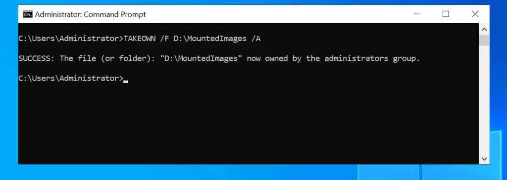 Take Ownership of Folder in Windows 10 with Command Prompt