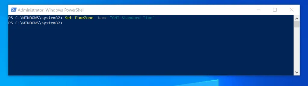 Change Time Zone in Windows 10 with PowerShell