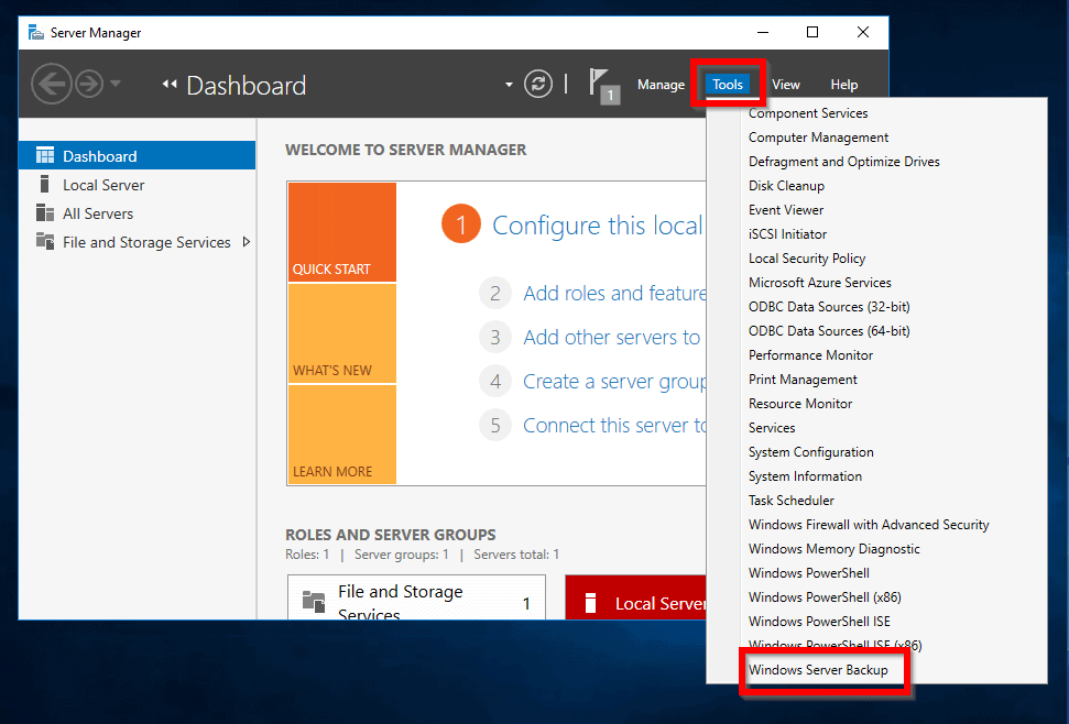 How to Create System Image in Windows Server 2016 - Itechguides