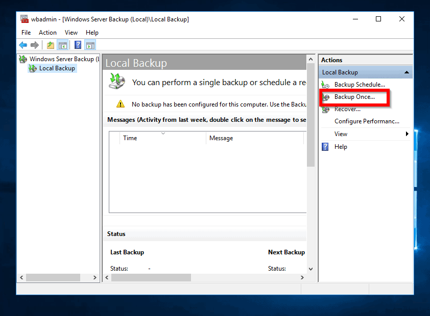 How to Create System Image in Windows Server 2016 - Itechguides
