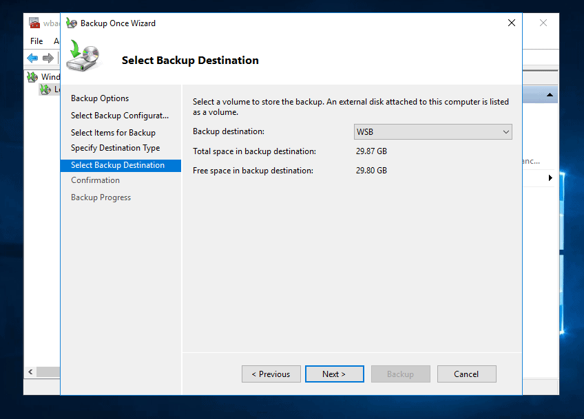 create system image server 2016