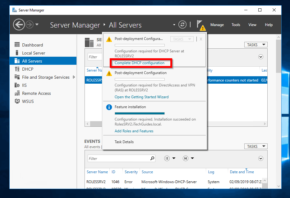 how to setup dhcp server 2016