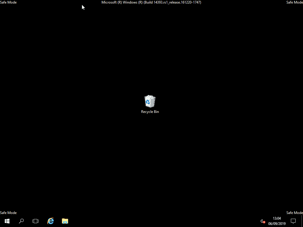 Server 2016 safe mode