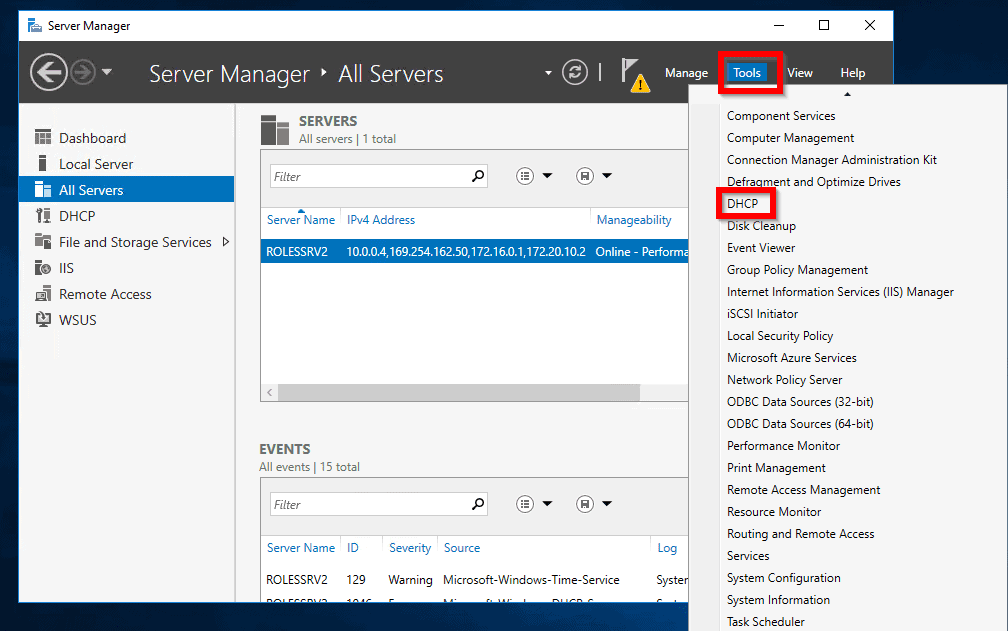Setup DHCP in Windows Server 2016: Configure Scope