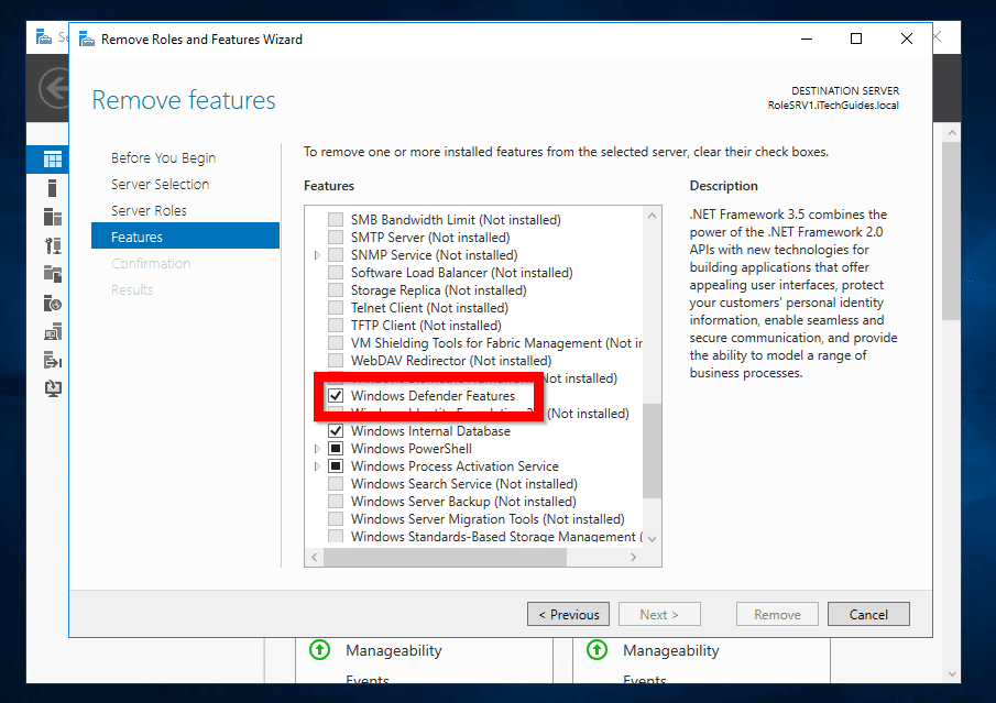 Disable Windows Defender Server 2016