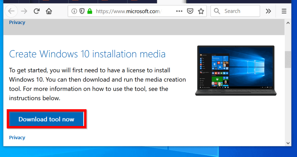 download media windows 10