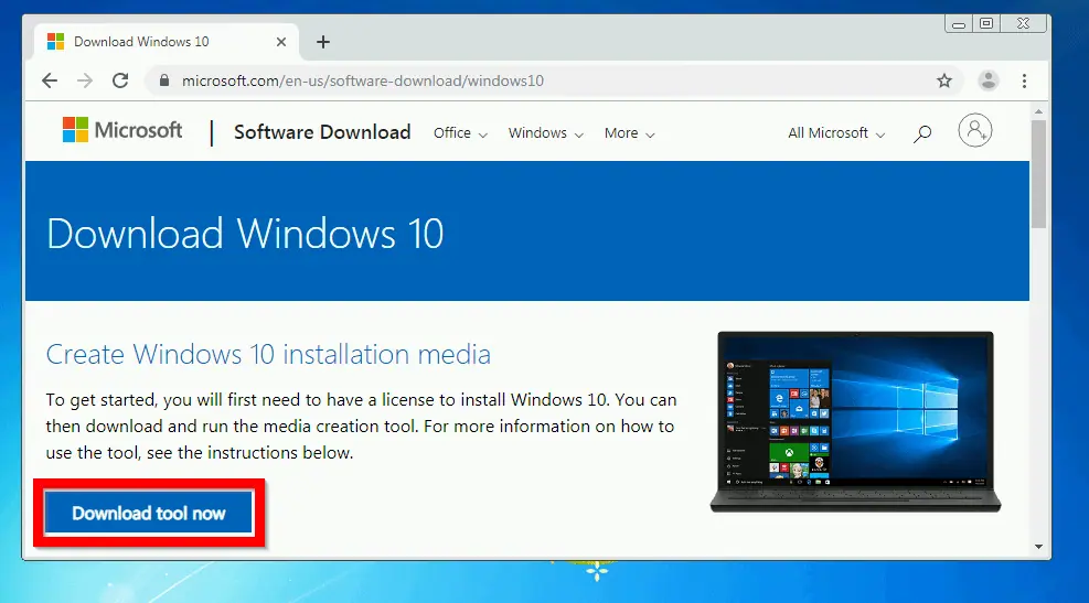 Update Windows 7 to Windows 10 with Media Creation Tool