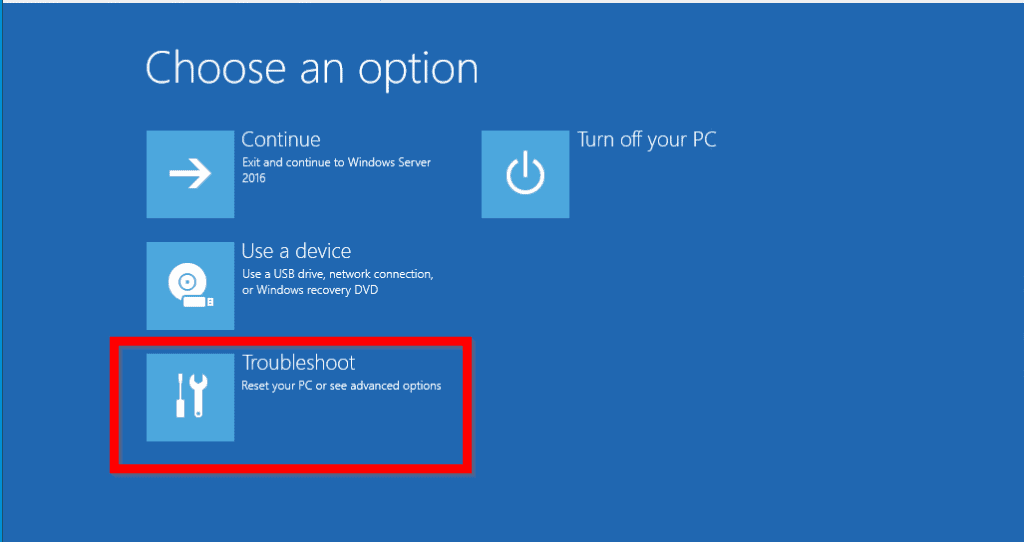 windows server 2016 automatic repair loop