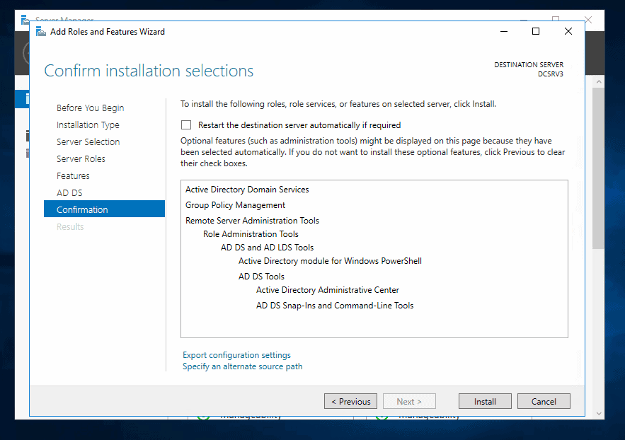 Steps to Install Active Directory in Server 2016