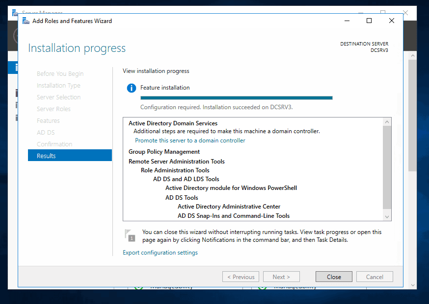 install active directory server 2016
