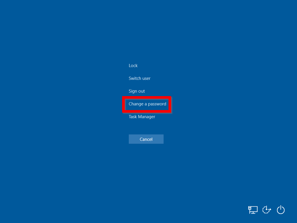 change password windows server 2016