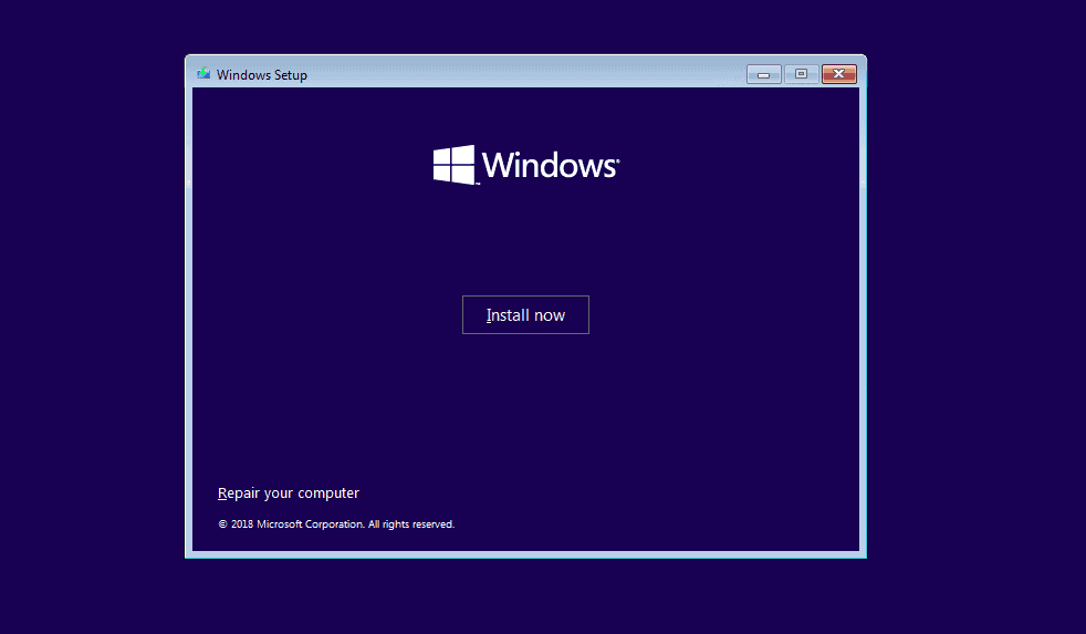 Install Windows 10 from USB Installation Media