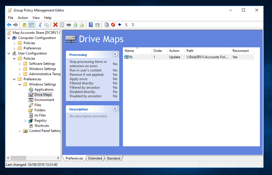 Configure Map Network Drive with Group Policy